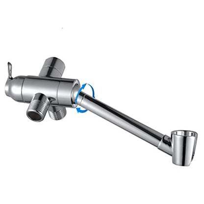 All Metal Shower Diverter Valve with HandShower Holder - Upgraded 3 Way Shower Head for Handheld and Fixed Rain Showerhead - Universal G1/2 Bathroom Part, Polished Chrome - color: Chrome Polished