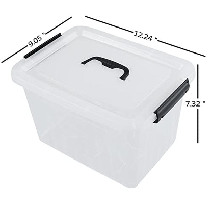 Kekow 6-Pack 10 L Plastic Storage Boxes, Clear Plastic Storage Bins with Lids - size: 10 L