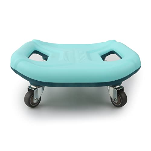 Core Coaster Abdominal Abs Training Machine Equipment, Ab Wheel Roller Exercise for Home Gym, Waist Strength Trainer with a Kneel Mat (Blue)