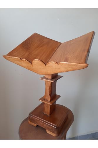 Handmade Pine Wood Quran Book Stand, Reading Rest, Religious Book Holder, Brown - Brown, One Size