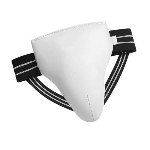 QINGFAN Man Taekwondo Groin Guard Abdominal Crotch Protector Art Groin Protector for Boxing Training - size: Small