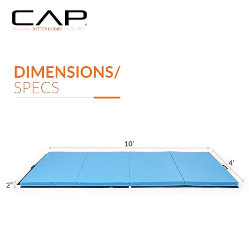 CAP Barbell All Purpose Folding Anti Tear Exercise Training Aerobic Fitness Gym & Gymnastics Balance Mat | Multiple options - color: Blue, style: 10' x 4' x 2.0" Thick