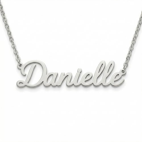 Personalized Custom Name Necklace, Custom Nameplate Pendant, Gift for her, Christmas, Mother's Day, Valentine's Day, Birthday - color: Sterling Silver