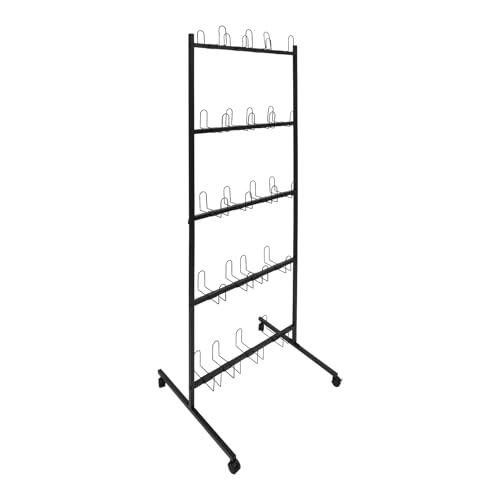 TFCFL Boxing Gloves Drying Rack, Boxing Glove Storage Stand with Universal Wheels,5-Tier Metal Boxing Gloves to Dry Out,Holds 20 Pair of Gloves - color: Black