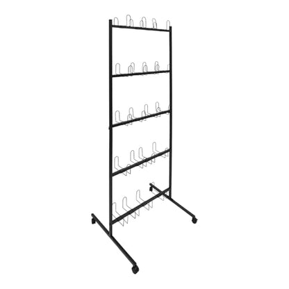 TFCFL Boxing Gloves Drying Rack, Boxing Glove Storage Stand with Universal Wheels,5-Tier Metal Boxing Gloves to Dry Out,Holds 20 Pair of Gloves - color: Black
