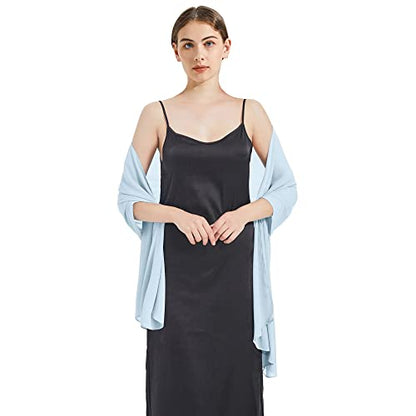 Chiffon Shawls and Wraps - Lightweight Scarve for Women Evening Dresses Wedding Bridal Formal Party - color: K-light Blue