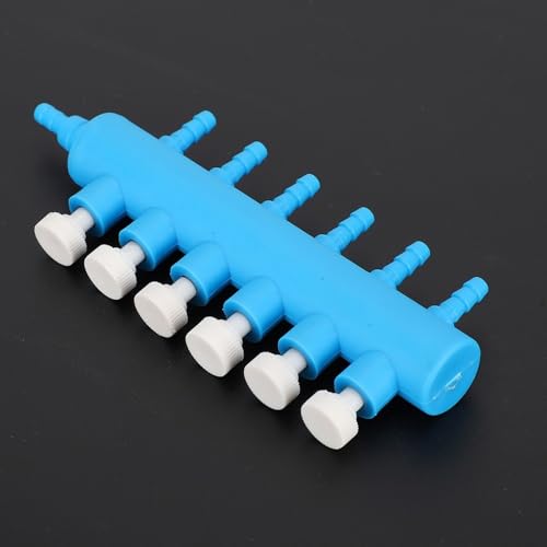 2Pcs 4mm Adapter Connector Plastic Distributor Aquarium Air Pump Splitter for Fish Tank Oxygen Tubing(6 Way) - style: 6 Way