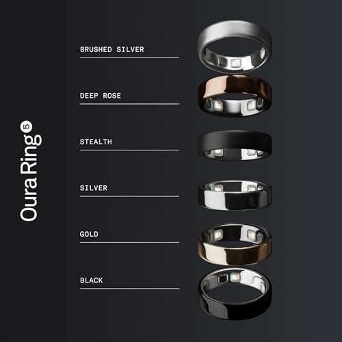 Oura Ring 5 Smart Wearable - Black - Size 9 - Fitness & Sleep Tracker - color: Black, size: 9, style: Ring