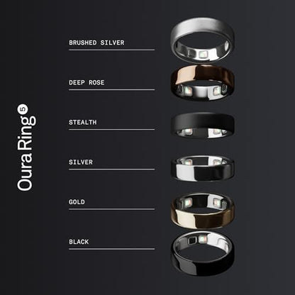 Oura Ring 5 Smart Ring - Black - Size 7 - Fitness & Sleep Tracker - color: Black, size: 7, style: Ring
