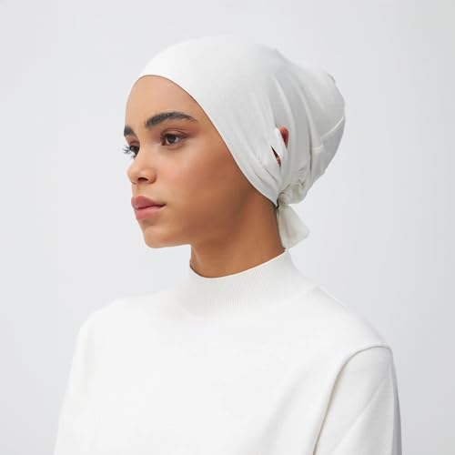 Modest Slit Tie Back Underscarf | Women Hijab Full Cover Undercap, Bonnet