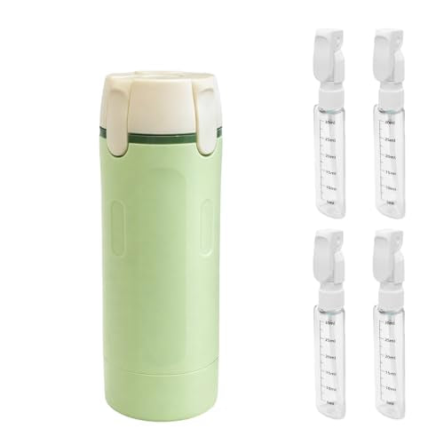 4 in 1 Travel Dispenser Bottle Set - 30ml x4 TSA Approved Leak Proof Airless Pump Bottles, Refillable Small Containers for Shampoo Lotion, Portable Travel Toiletries for Carry On (Key Lime) - color: Key Lime