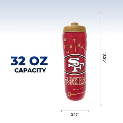 Party Animal NFL Football Squeeze Bottle, 32 oz BPA-Free Sports Water Bottle with Quick Flow for Kids & Adults, Buffalo Bills - color: Buffalo Bills