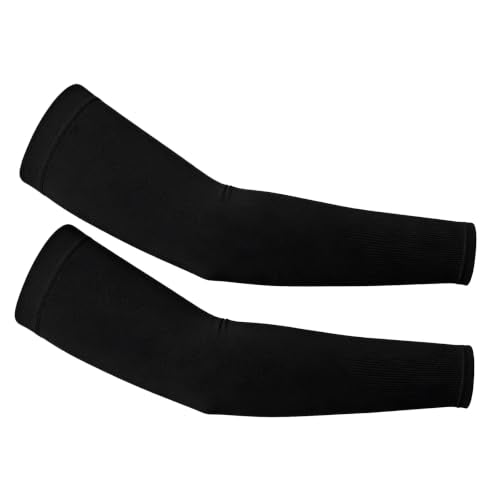 UV Sun Protection Cooling Compression Arm Sleeves for men women - color: Black