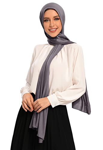 Txmout Premium Jersey Hijabs for Women - Cotton Muslim Scarfs - color: Grey