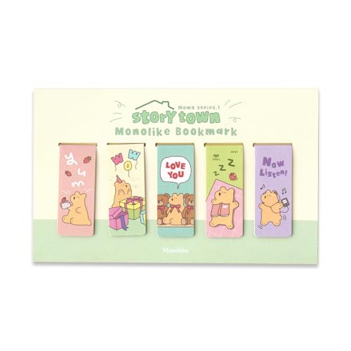 Monolike Magnetic Bookmarks Storytown Momo Series.1, Set of 5 - color: Storytown Momo Series.1 5p