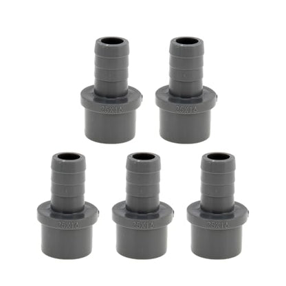 Plastic Hose Barb Fitting 1" x 5/8" Barb OD Straight Through Pipe Connector Grey 5 Pcs - color: Gray, size: 1" x 5/8" OD