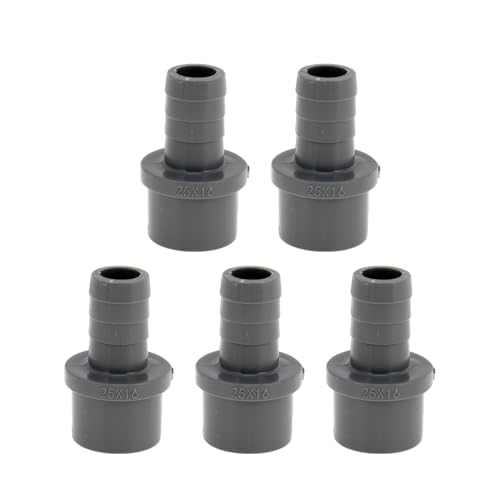 Plastic Hose Barb Fitting 1" x 5/8" Barb OD Straight Through Pipe Connector Grey 5 Pcs - color: Gray, size: 1" x 5/8" OD