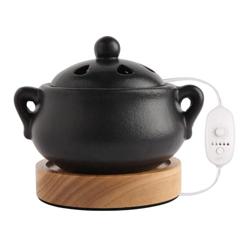 Electric Incense Heater with Adjustable Timer, Bakhoor Burner Electric, Bukhoor Burners for Frankincense Resin Oud Power, Charcoal Free No Open Flame Safer Black - color: Electric Incense Burner-black