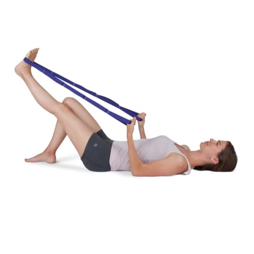 Norco Stretch Strap with Loops for Physical Therapy, Flexibility, Workout with Exercise Book. Improve Range of Motion by Stretching Out Hamstrings, Knee, Back, etc. (76" Purple Standard Strap)