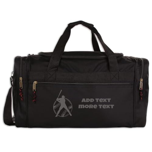 Personalized Sport Deluxe Duffel Bag With Custom Name & Text - Karate/Martial arts Female - color: Black, style: Martial Arts Female 21 Inch