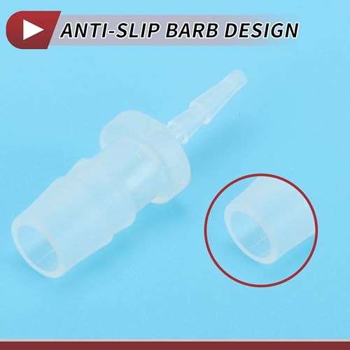 1/16" to 1/4" Hose Barb Fitting Hose Straight Reducing Coupler | 5 Pcs, Plastic, Clear, Fits 1/16" to 1/4" ID Flexible Tube, Barb Reducer Fitting, for Aquarium, Fountain, Drip Irrigation - size: 1/16"-1/4"