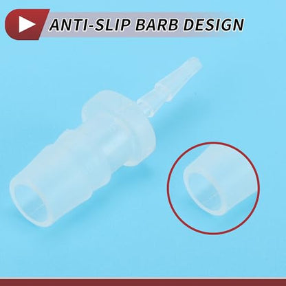 1/16" to 1/4" Hose Barb Fitting Hose Straight Reducing Coupler | 5 Pcs, Plastic, Clear, Fits 1/16" to 1/4" ID Flexible Tube, Barb Reducer Fitting, for Aquarium, Fountain, Drip Irrigation - size: 1/16"-1/4"