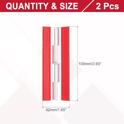 MECCANIXITY Small Acrylic Hinges Plastic Self-Adhesive Clear Hinge 100 x 42mm Continuous Piano Folding Hinges for Aquarium Lid Crafts Display Stand Pack of 2 Transparent - size: 100 x 42mm