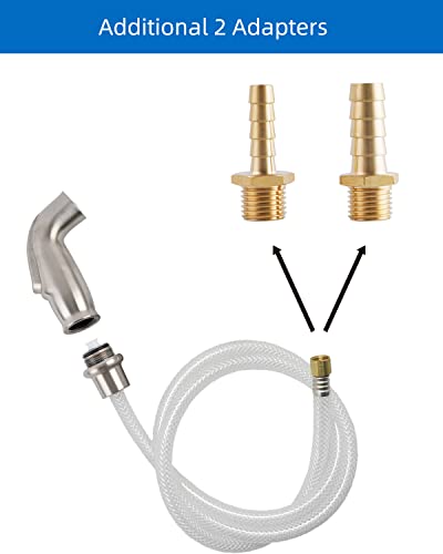 Universal Kitchen Sink Side Sprayer with Quick Side Connector Compatible with Moen Faucet Sprayer Replacement, Kitchen Sink Faucet Sprayer Attachment with Water Hose/Holder, Brushed Nickel Finish - color: Brushed Nickel