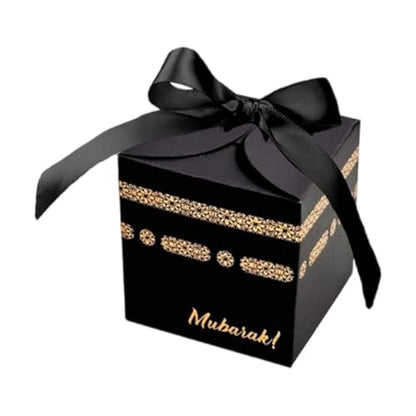20pcs Black Gold Eid Moon Festival Candy Boxes Gift Packaging Eid Mubarak Gift Boxes for Muslim Party Decoration