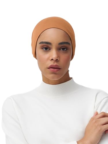 Modest Tie Back Underscarf | Women Hijab Undercap, Bonnet - color: Lion