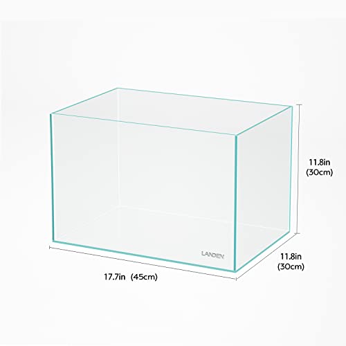 45P 10 Gallon Rimless Low Iron Aquarium Fish Tank,W17.7×D11.8×H11.8 in(45x30x30cm) 5mm Thickness with Nano Foam Leveling Mat - size: 10Gal W17.7×D11.8×H11.8 in(45x30x30cm)