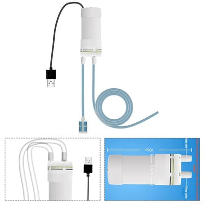 5V Self Priming Pump, USB Water Pump, 4L/Min Flow Rate, Plastic Body, 6MM Tube ID, For Aquarium, Balcony, Travel, Outdoor Use(5 Meter) - size: 5 Meter