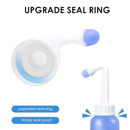 Peri Bottle Postpartum, RUFCRIL 350ml Perineal Wash Bottle, Upside Down Portable Bidet with Carry Bag, Boilable TPE & Dual Leak-Proof Rings, for Perineal Recovery, Hemorrhoid Relief, Hospital Bag - color: Blue