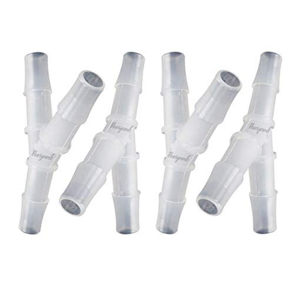 3/8" Polypropylene Y-Shaped 3-Way Barbed Hose Fitting, 4 Pcs | Y-shaped design splits one inlet into two angled outlets for air hoses and water pipes; supports routing and repair projects - style: 4pcs, 3/8" O.D.