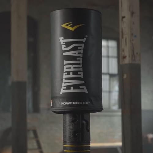 Everlast Powercore Free Standing Indoor Rounded Heavy Duty Fitness Training Punching Bag for Home Gym Strength Boxing Workout Exercise, Silver
