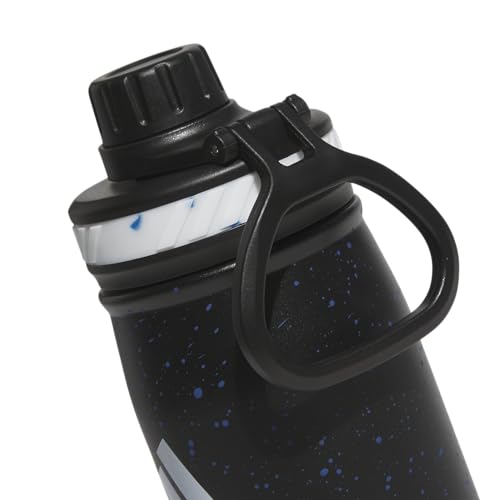 adidas Stainless Steel Metal Water Bottle 20 oz (600 mL) Screw Cap - color: Black/Bright Royal Blue/White