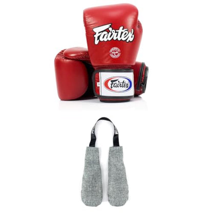Fairtex BGV1BR Boxing Gloves & Deodorizer Set | Breathable, Shock Absorbent Muay Thai Gloves with Odor Neutralizing Inserts | Perfect for Boxing, Kickboxing, MMA, & Fitness