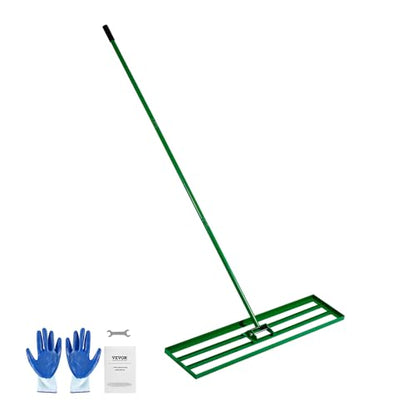 VEVOR Lawn Leveling Rake, 48"x10" Level Lawn Tool, Heavy-Duty Lawn Leveler with 78" Steel Extended Handle, Yard Leveling Rake Suit for Garden, Golf Lawn, Farm - size: 48x10in