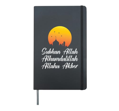 Subhan Allah Alhamdulillah Allahu Akbar Islamic Tasbih Dua Hardcover Journal, Black