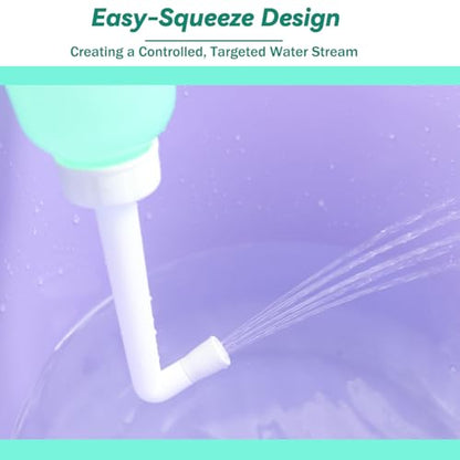 Portable Handheld Personal Hygiene Refresher Toilet Butt Cleaner Travel Bidet Spray Bottle for Home 450 ML(15oz)-Green - color: Green