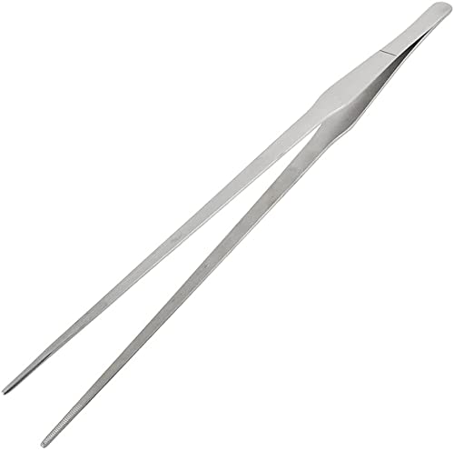 Aquarium Stainless Steel Utensil Plant Clipping Straight Tweezer Clamp 15"