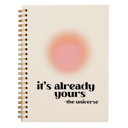 hold fizz Preppy Pink Aura Notebook Journal for Women 5.5x8.3 inch - color: it is already yours the universe