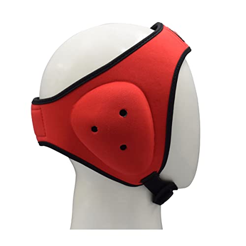 MRX MMA Ear Guards Kick Boxing Ju Jitsu Cage Wrestling Ear Protection Headgear with Adjustable Straps for Safe Head & Ear - color: Red