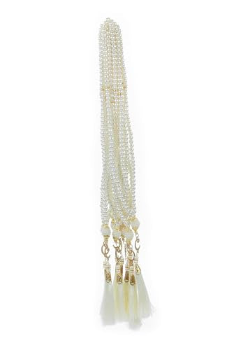 ihvan online, Tasbih Prayer Beads 99, Pack of 10, Muslim Prayer Bead, Islamic Rosary Bead, Dhikr, Tasbeeh Bulk, Misbaha, Masbaha, Tespih, Islamic Gift for Ramadan & Mawlid & Hajj Umrah - color: White-Model 2