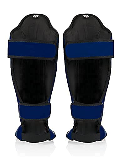 Fairtex SP5 남성, 여성, 아동용 무에타이 정강이 보호대 | 정강이는 프리미엄, 경량 및 내구성 | 훈련 또는 스파링 중에 정강이 부목을 방지하기 위한 확장된 보호 기능 - color: 블루., size: 라지