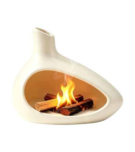 Chimney Incense Burner, Matte Beige Palo Santo Sage Yoga Aroma Hold - color: Matte Beige