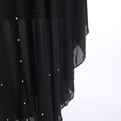 OBEEII Muslim Dress for Women Loose Batwing Sleeved Hooded Beaded Embroidery Long Abaya Dress Kaftan Abayas Islamic Robe - color: Bs01