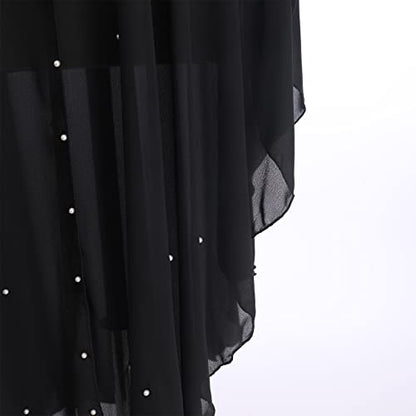 OBEEII Muslim Dress for Women Loose Batwing Sleeved Hooded Beaded Embroidery Long Abaya Dress Kaftan Abayas Islamic Robe - color: Bs01