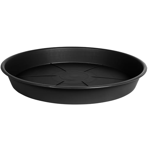OVZILKI 1 Pack of Plant Saucer 12 inch, Large Heavy Duty Plastic Saucers Round, Plant Drip Trays for Indoors Outdoor, Plant Water Tray for Planters (12", Black) - color: Black, size: 12" - 1 Pack
