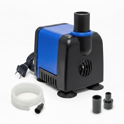 Aqua Dream 130 GPH Submersible Pump - 6.5W Adjustable Ultra Quiet Water Pump for Aquariums and Fountains, 2.9ft Max Lift, Indoor/Outdoor Hydroponic Fish Tank Pump - 1 Pc - color: Blue; 1 Pc, size: 130 GPH